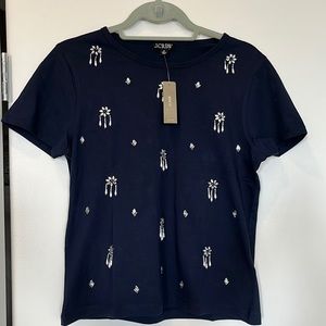 J.Crew Crystal Embellished Crew neck t-shirt